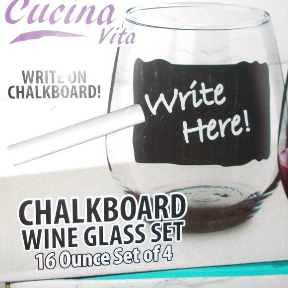 Chalkboard wine glass set - Picture 1 of 4